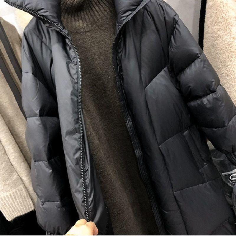 Winter Mid-length Thick Black Down Jacket Korean Version Loose Down Jacket Women Plus Size Fashion Warm Jacket Trend