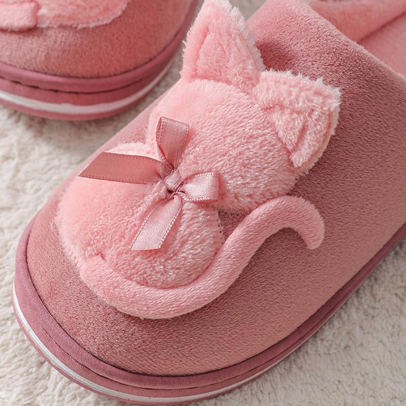 Men's and Women's Cotton Slippers Autumn and Winter Cute Cartoon Couple Bag with Indoor Fleece Warm Home Slippers