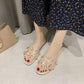 Slippers Women's Summer Wear Fashion Rivet Flat Sandals and Slippers All-match Seaside Beach Shoes Women