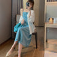 Custom Dress Female Spring Summer All-match French Sexy Halter Design Solid Color Suspender Skirt