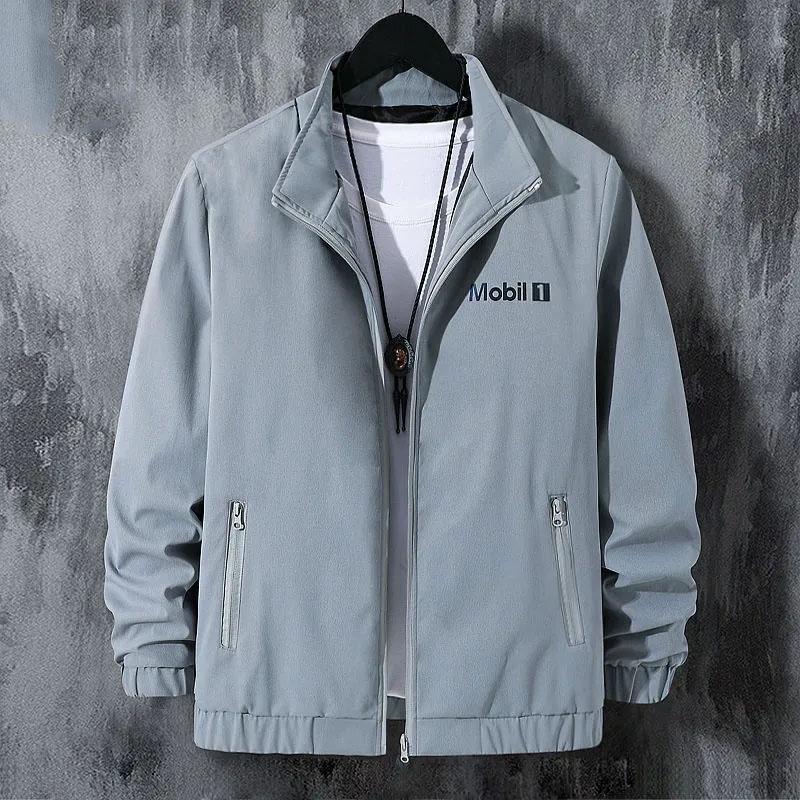 Men's Spring and Autumn Jacket Zipper Stand Collar Jacket Youth Casual Slim Trend Solid Color Sportwear High Quality Coat