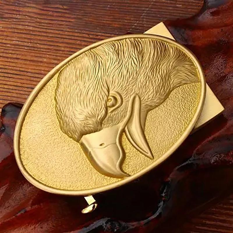 Men's Faucet Belt Buckle Pure Copper Brass Belt Trousers Lead Belt Clip Belt Automatic Buckle Copper Head