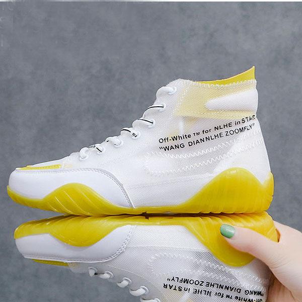 Shoes Women's Trendy Shoes Summer High-top Shoes Breathable Gauze Mesh Canvas Jelly Shoes Net Shoes