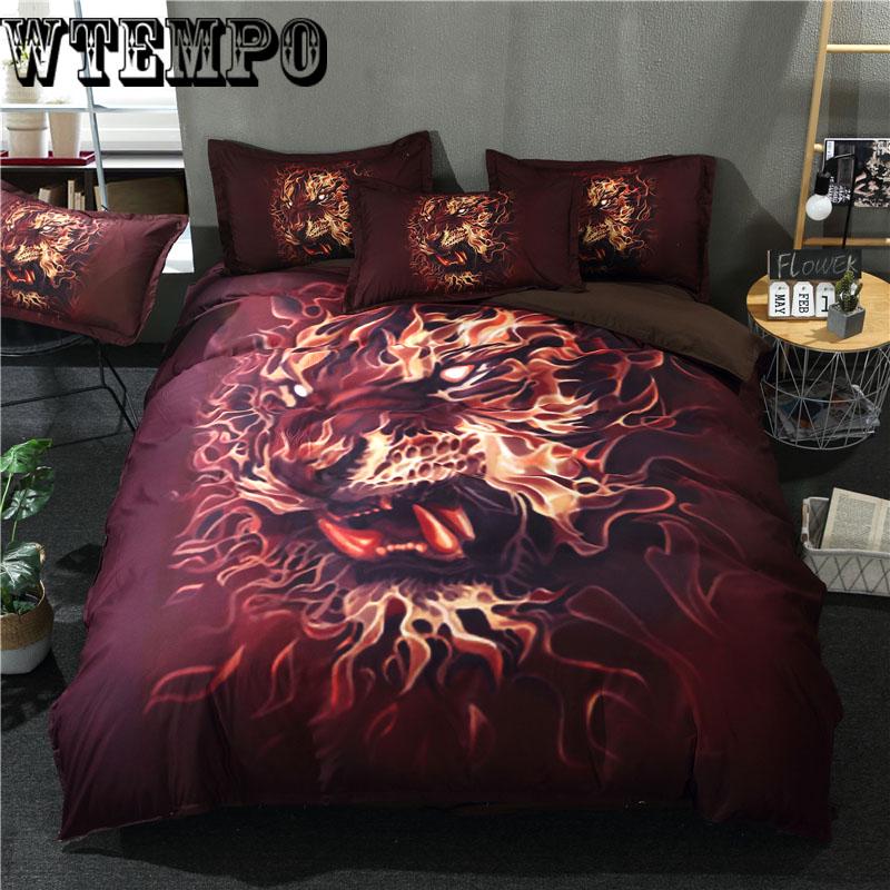 High Quality Bed Set 3d Animal Quilt Cover Bedding Set Article Wolf Four Paper Set