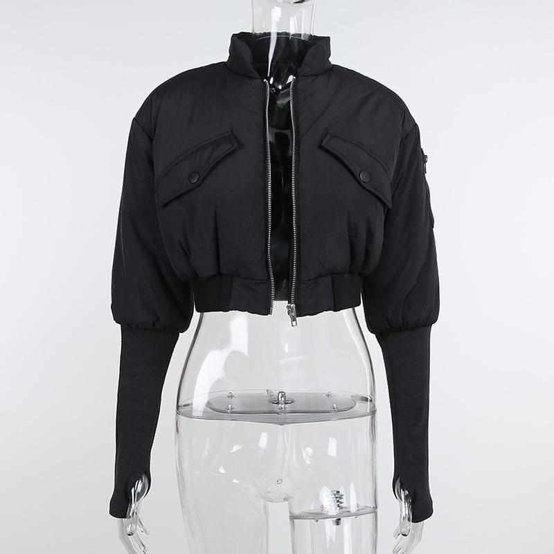 Winter Jackets for Women 2021 Fall Winter New Fashion Short Slim Parkas Motorcycle Biker Coat Ladies Black Gothic Ins Down Jacket