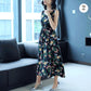 Fashion Boho Summer Cotton Floral Dress Female Vacationer Beach Large Size Printed Sleeveless Dress