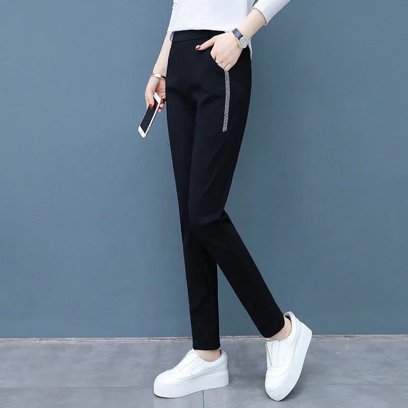 High Waist Pants Plus Size Women's Loose Casual Sports Pants Trousers Women's Straight Harem Pants