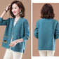 Spring and Autumn Cropped Cardigan Jacket with Knitted Solid Color Jacket and Casual V-neck Women's Jacket