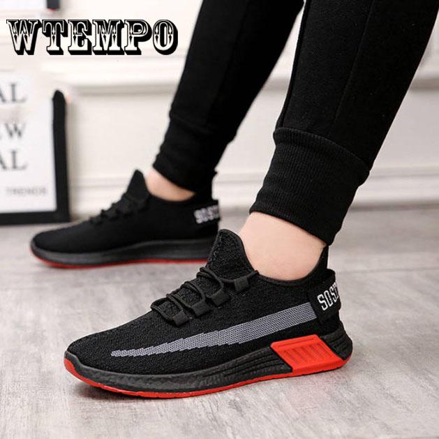 Spring Breathable Large Men's Sports Raised Round Head Flat Heel Lace Up Mesh Shoes