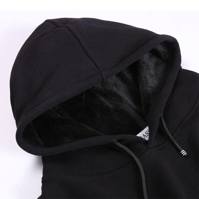 Plus Velvet Loose Hooded Sweater Large Size Sweatshirts Solid Color Leisure Sports Trend Wild Fertilizer Autumn