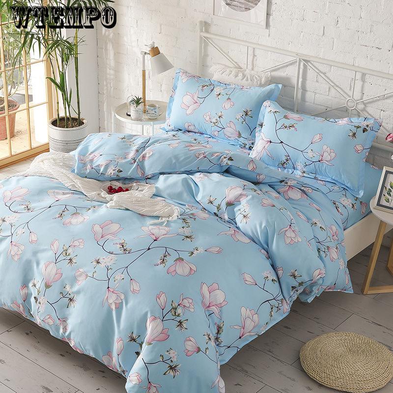 Summer Bedding Set Striped Bed Linens Flat Sheet Bedclothes Home Textile Duvet Cover