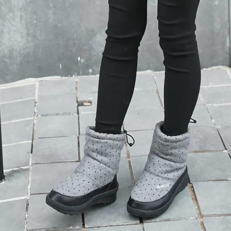 Women's Wear-resistant Ski Boots Down Warm Boots Winter Thick Cotton Shoes Outsole Home Shoes Mother Boots