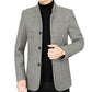 Middle-aged Men's Jacket Autumn and Winter Thick Woolen Coat Woolen Woolen Winter Warm Standing Collar Jacket
