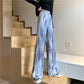 High Waist Drape Wide-leg Pants Korean Casual Pants Women's Ink Dyed Pleated Loose and Thin Mopping Trousers