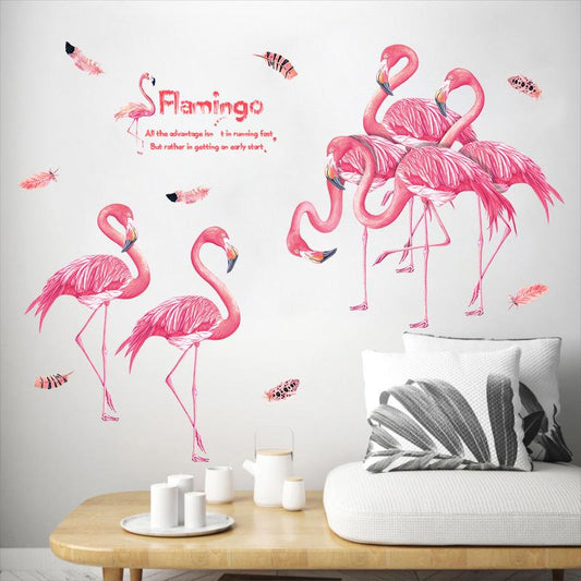 Flamingo bedroom study living room wall porch corridor decoration removable wall stickers