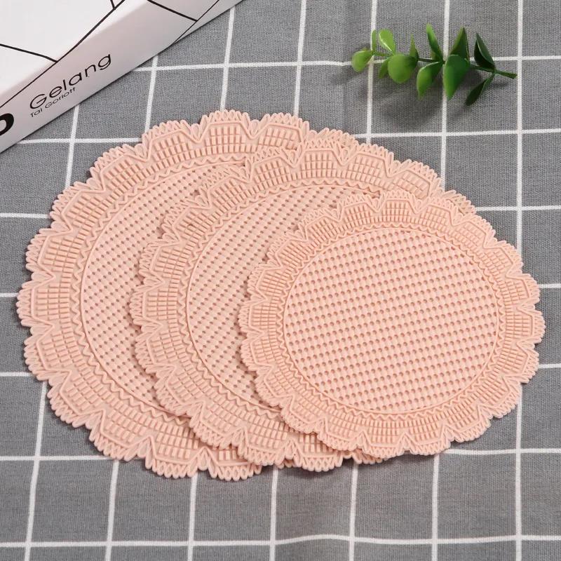 6 Pieces of Lace Hollow Insulation Mat Placemat Plate Mat Household Anti-scalding Pad Coaster
