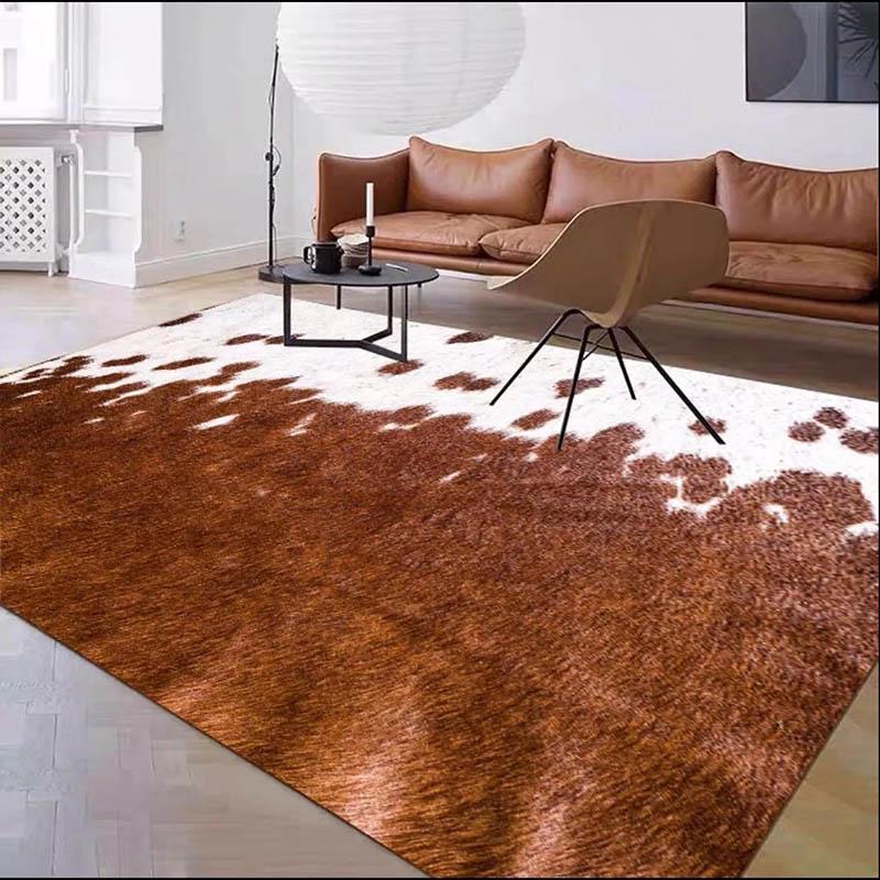 Imitation Leather Carpet Living Room Bedroom Bedside Blanket Sofa Coffee Table Large Floor Absorption Anti-slip Wear Door Pad Modern Wind
