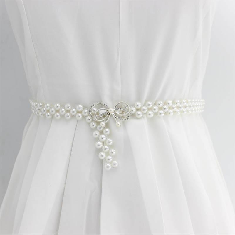 Pearl Thin Waist Chain Simple Versatile Decorative Dress with Skirt Slim Waist Thin Belt Women