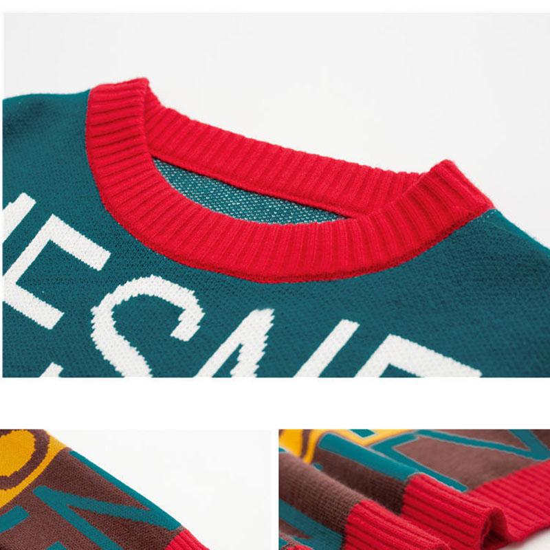 Letter Print Pullover Sweater Women Student Korean Loose Sweater Dress Top Autumn Winter Casual Bottoming Shirt Jumper