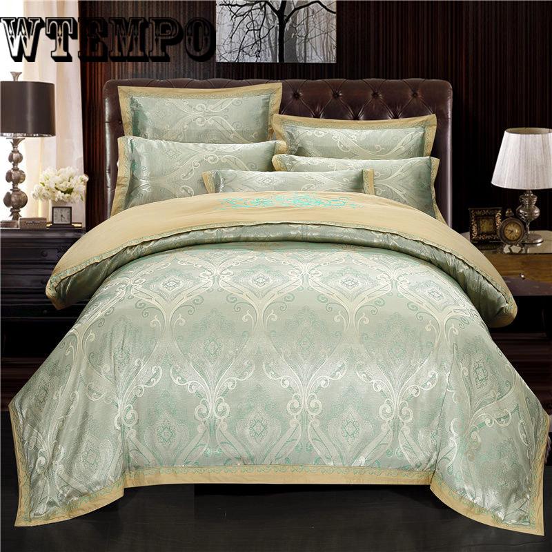 Sheets quilt cover pillow set noble cotton bedding European four-piece embroidery jacquard