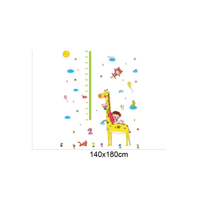 [Wall sticker] Diy Giraffe Height Chart Measure Wall Stickers Wall Decals Cartoon Animal Park Kids B