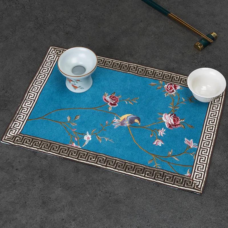 Chinese Style Placemat Insulation Pad Tea Coaster Cotton and Linen Fabric Household Restaurant Table Mat Bowl Mat Tableware Mat
