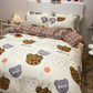 Four-piece Bedding Cotton Quilt Cover Single and Double Cartoon Printing Mattress Cover Bedroom Bed Linen Quilt Cover