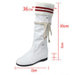 Inner Increase High Boots Women Wedge Heel  Knight Boots Short Fleece Calf-high Leather Boots
