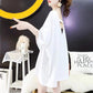 Open Back Design Women's Mid-length Loose T-shirts Women's Round Neck Short-sleeved Loose and Thin Women's Casual Loose T-shirts