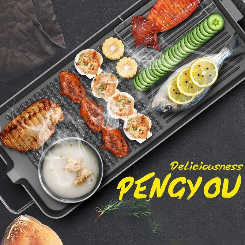 1700W Five-person Electric Grill Medical Stone Oven BBC Machine Bakeware Flat Bottom Frying Pan Kitchen Supplies