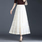 High-end Three-layer Large Swing Mesh Skirt Women's Spring and Summer A-line Pleated Cake Skirt Drape Long Skirt