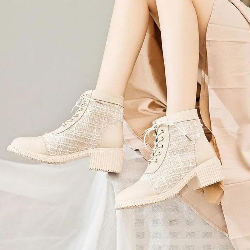 Women's Boots Martin Boots Women's Spring and Autumn Single Boots Thick High-heeled Boots All-match Women's Boots