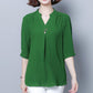 Chiffon Top Women's Mid-sleeve Mother's Summer Dress Fashionable Western Style Loose Plus Size Shirt