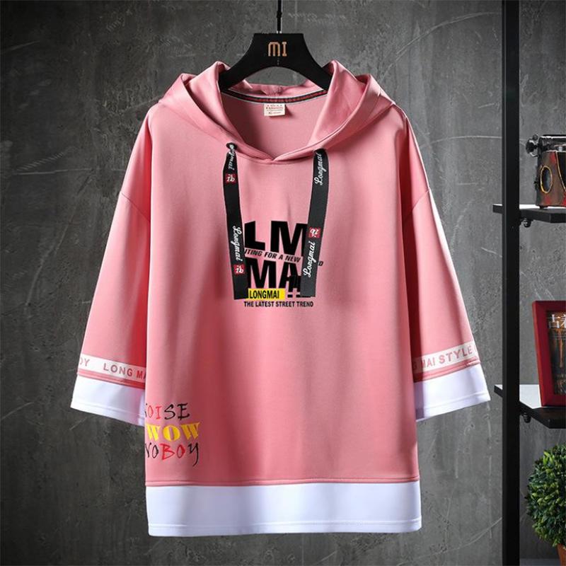 Men's Fashion Sweater Men's Spring Korean Fashion Loose Half-sleeved Sweatshirts