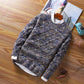 Winter Diamond Men's Round Neck Pullover Sweater Thick Slim-fit Men's Sweater