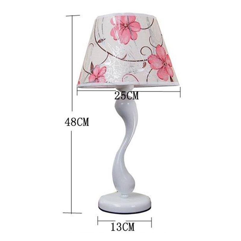 Modern Minimalist Table Lamp Bedroom Bedside Lamp Creative Blue Fabric Lampshade Lamp Living Room
