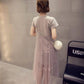 Mid-length Belly Mesh Stitching Dress Summer Dress Plus Size Fat Sister Loose and Thin T-shirt Skirt