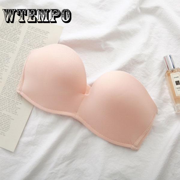 Women Sexy Bra Push-Up One-Piece Seamless Brassiere Fashion Invisible Silicone