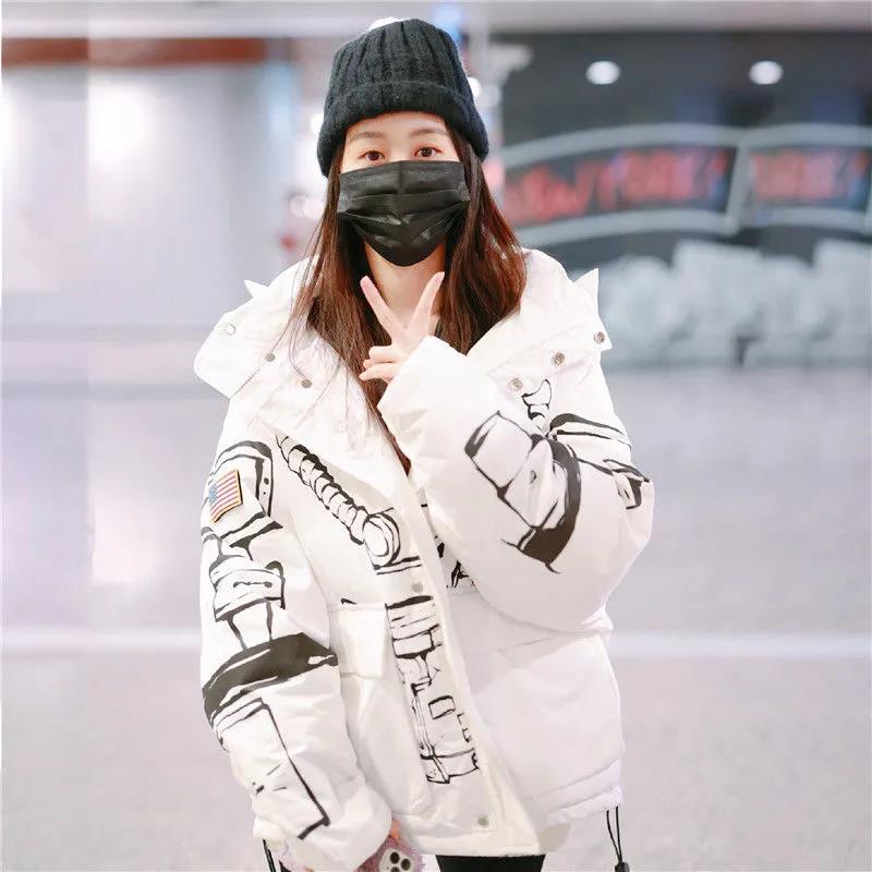 Bear Down Jacket Women's Lovers Wear Men's Space Astronaut Jacket Short
