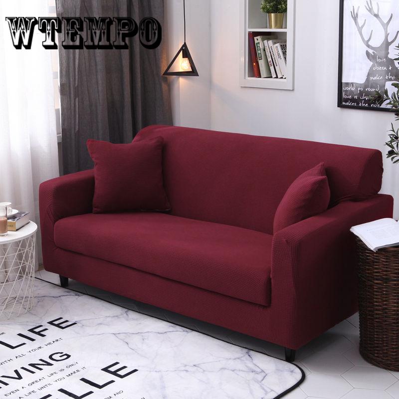 Solid Color Sofa Cover Furniture Cover Elastic Home Dector 1-4 Seaters Slipcover Sofa Protector