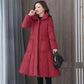 Long Down Jacket Fashion Casual Waist Belted Cotton Jacket Lengthened Thick Loose Over-the-knee Windbreaker Jacket