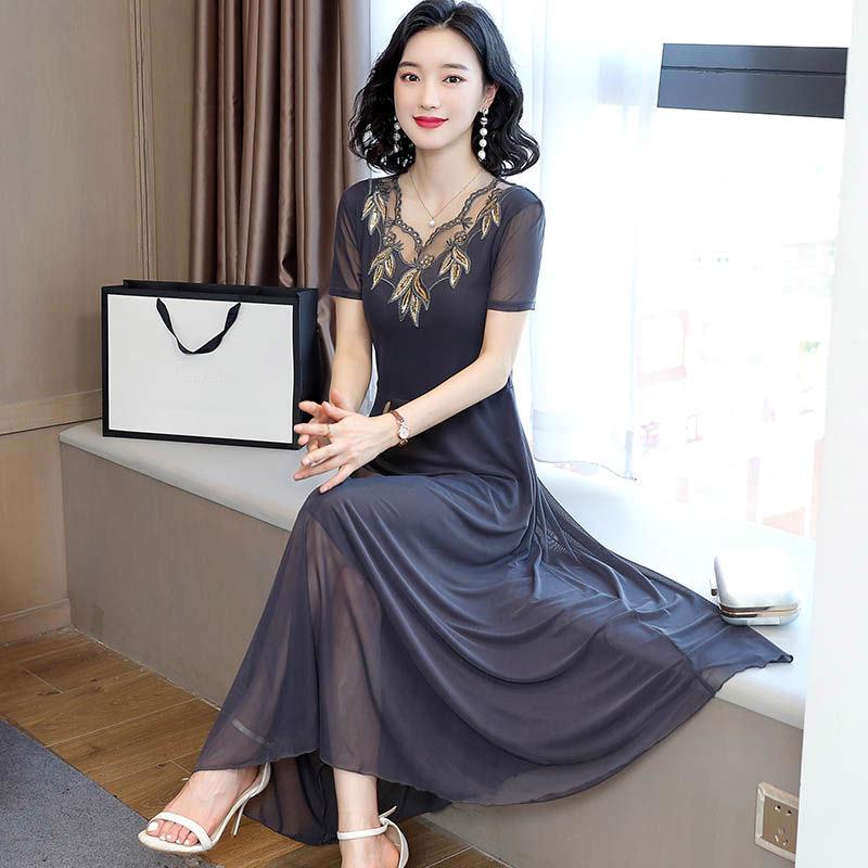 Black High Waist Pleated Party Dress Women Deep V Neck Full Sleeve Dress Summer Fit Flare Beach Dress Party Night