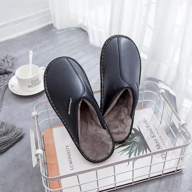 Home Slippers Winter Warm Women Waterproof Non-Slip Indoor Shoes Cotton Men Anti-slip Ladies Soft Slides Memory Foam Couples