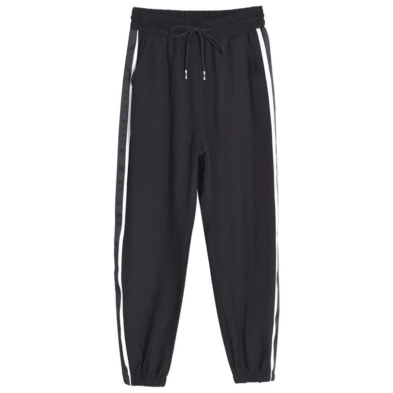 Pants Female Summer Ice Silk Cotton Linen Student Korean Casual Pants Nine Points Harem Pants Loose Sweatpants