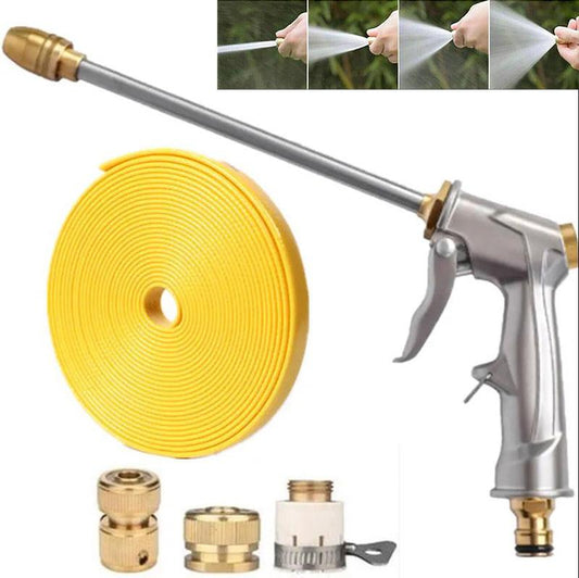 All Metal High Pressure Water Gun Set 10/15/20m Water Pipe Car Wash Gun Household Portable Watering Gun Garden Tool