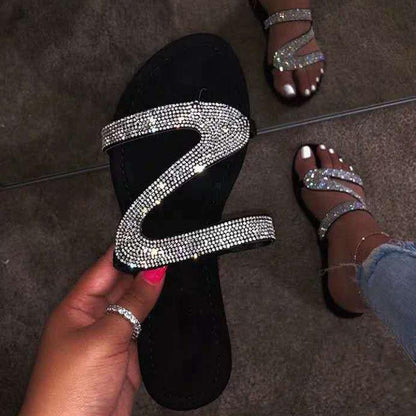 Women Summer Flat Bling Slippers Transparent Soft Jelly Shoes Female Flip Flops Sandals Outdoor Beach Ladies Slides Plus Size