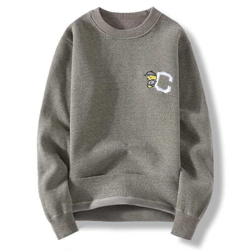 Men's Sweater Autumn and Winter Models Plus Velvet One Velvet Base Men's All-match Knitted Sweater Top