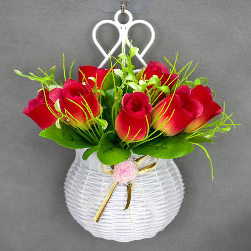 Wall Decoration Fake Flower Set Rose Simulation Flower Pendant Bedroom Living Room Wall Arrangement Bouquet
