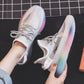 Rainbow Bottom Mesh Breathable Women's Shoes Korean Style All-match Running Sneakers for Students Fashion Casual Clearance Women's Shoes