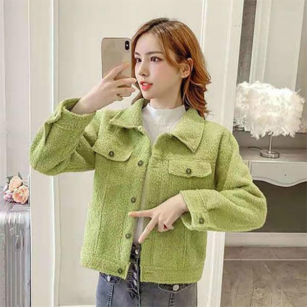 Winter Cashmere Short Women's Coat Women Solid Oversized Jacket